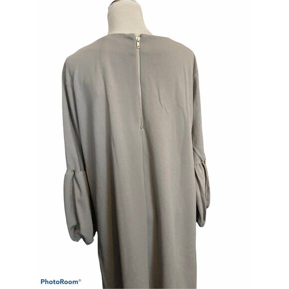 Standards & Practices Boho Dress •3X• Plus Size Grey Crepe Balloon Sleeve NWT! - Picture 4 of 11